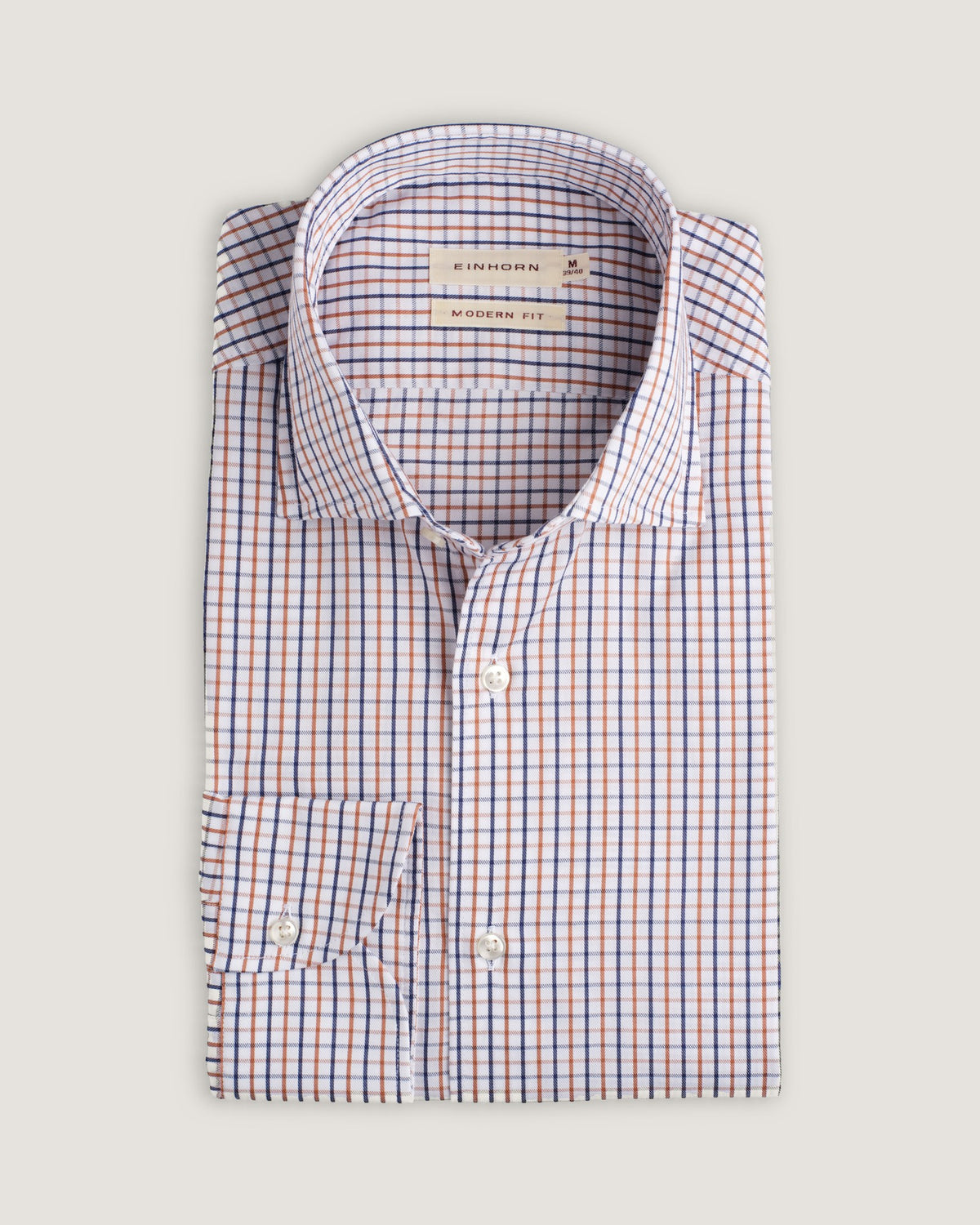 Hemd Modern Fit Karo Navy/Orange