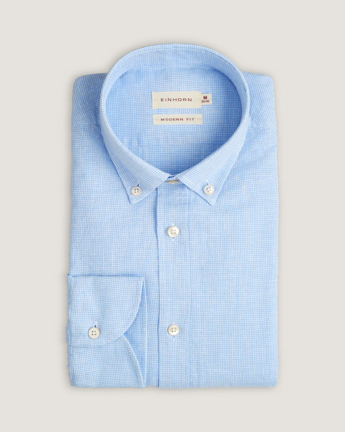 Leinenhemd Modern Fit Button Down Blau