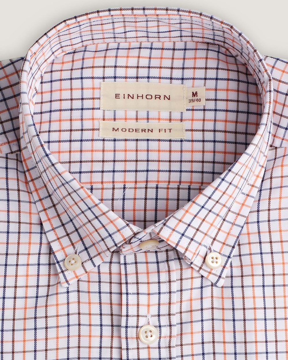 Hemd Modern Fit Twill Kariert, Detail Kragen