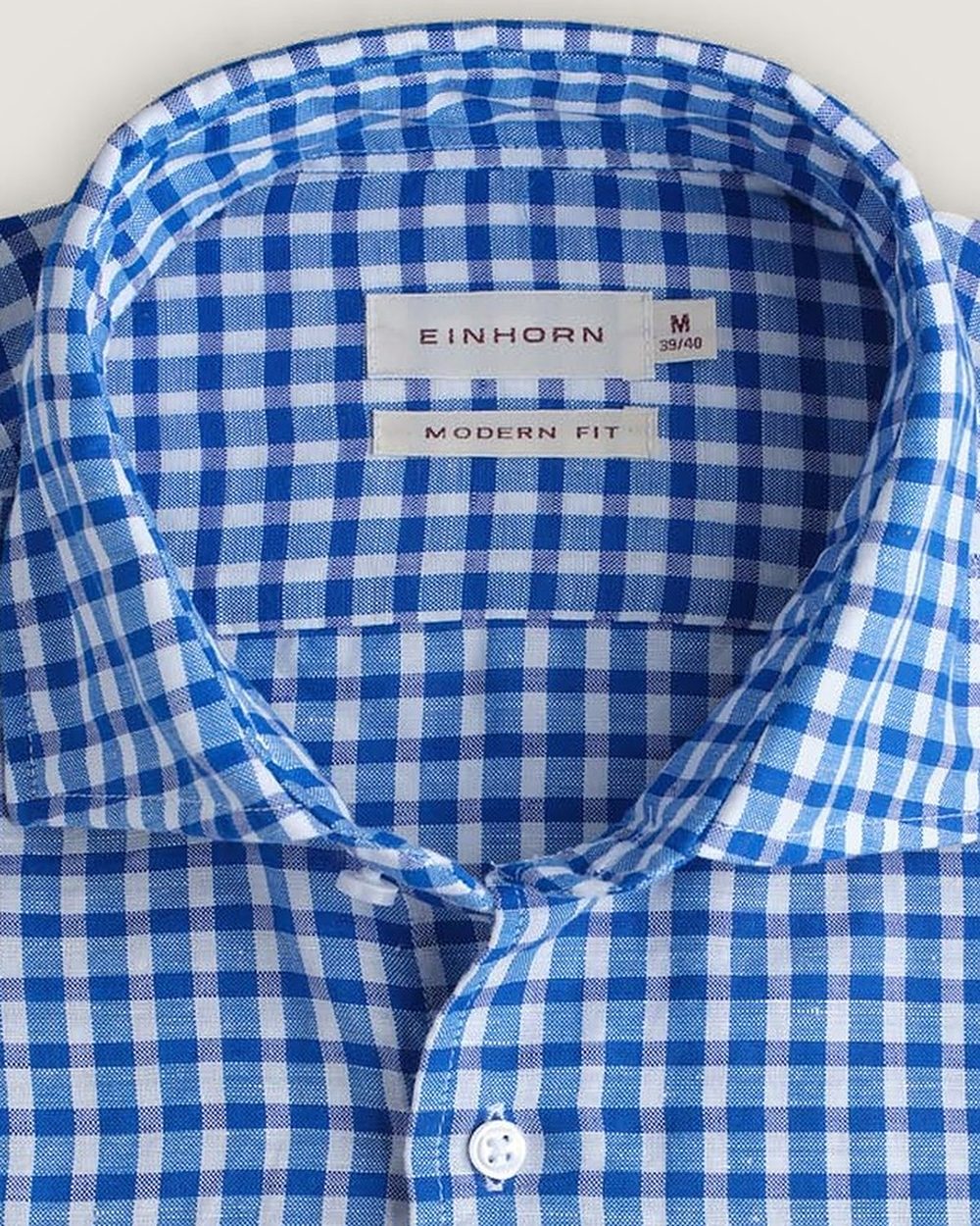Hemd Modern Fit Vichy Blau, Detail Kragen