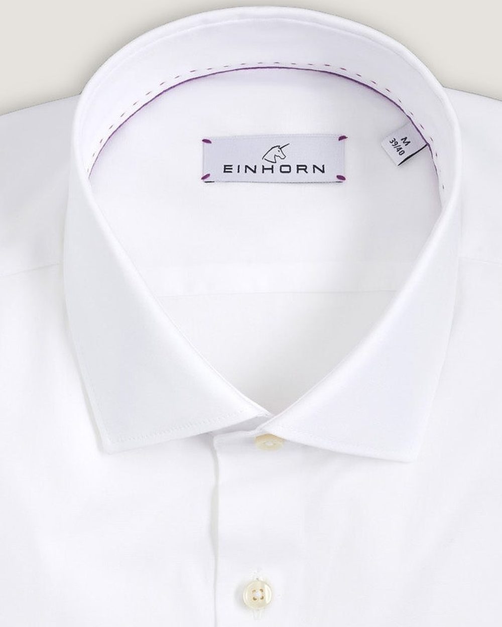 Hemd Body Fit Stretch Weiss, Detail Kragen