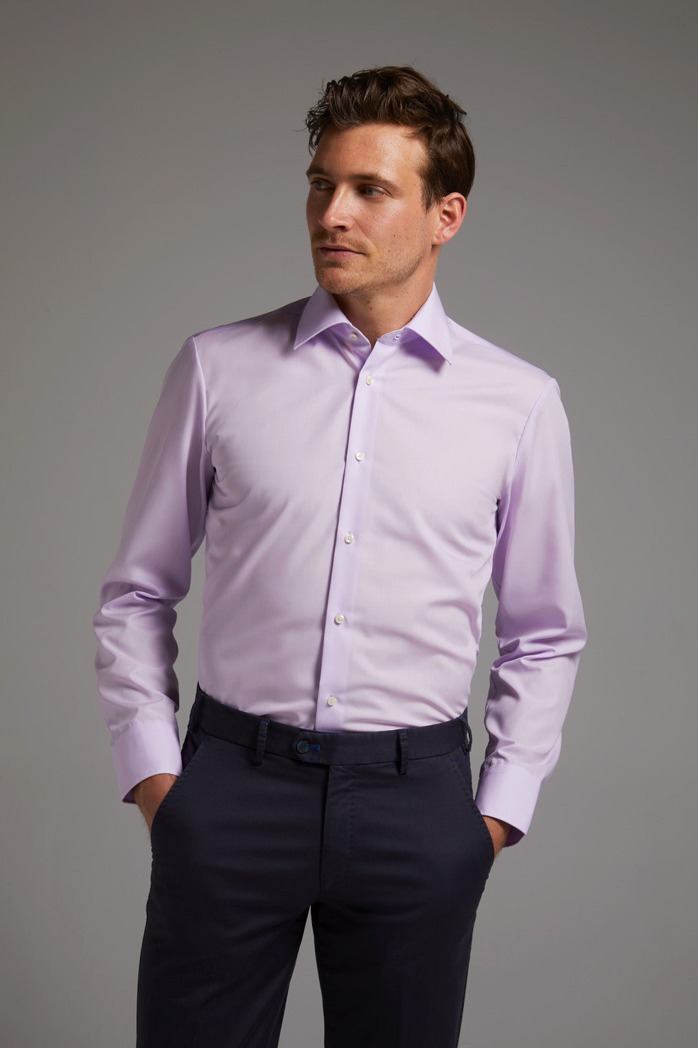 Hemd Modern Fit Non Iron Lila