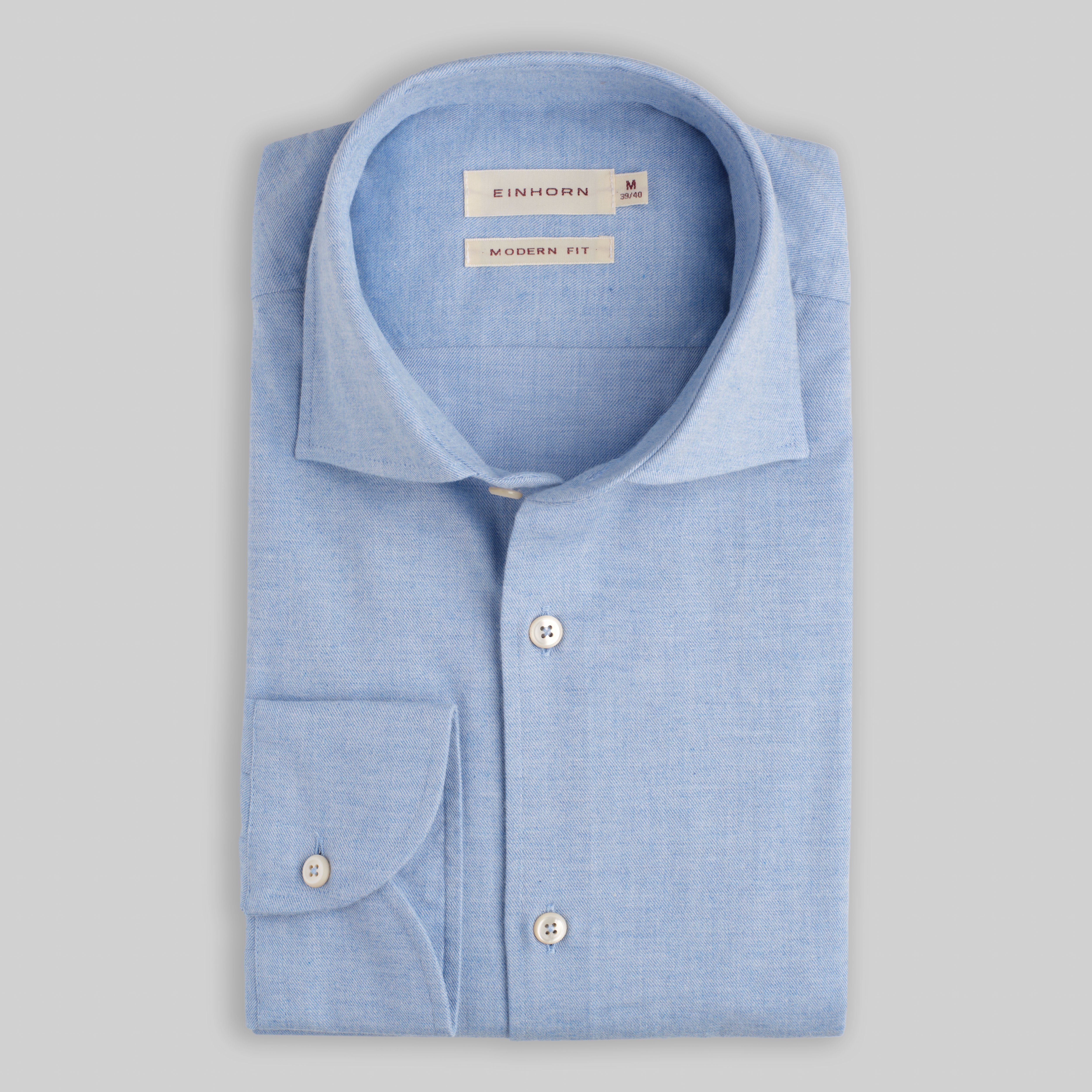 Modern Fit Flanellhemd hellblau