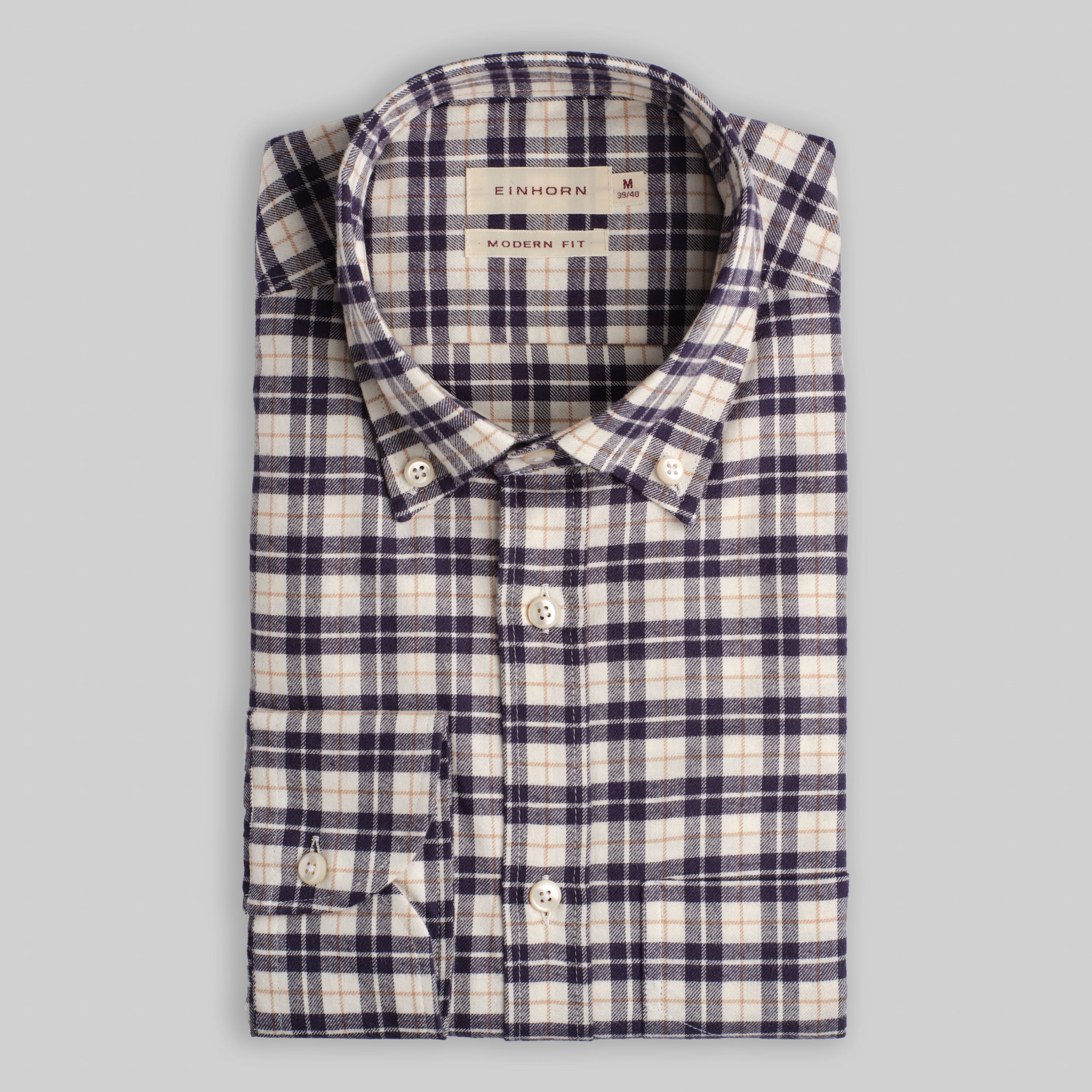 Flanellhemd Modern Fit mit Gittermuster
