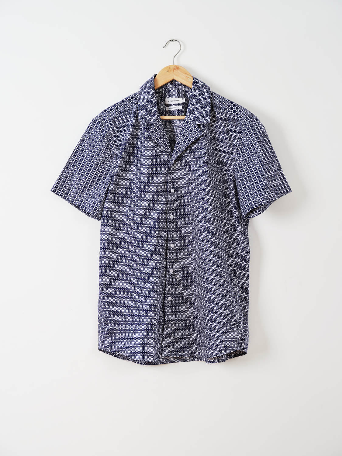 Resort Hemd Colin Gewaschen Floralem Print Blau / Weiss