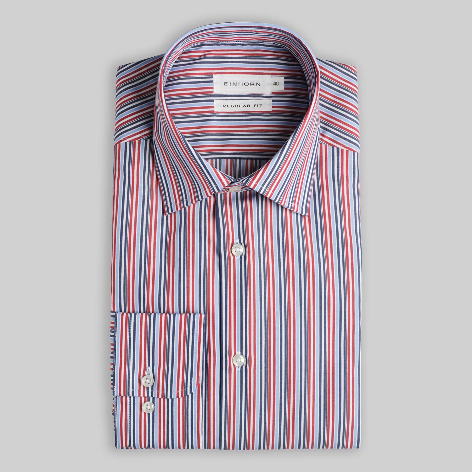 Regular Fit Hemd Streifen Rot