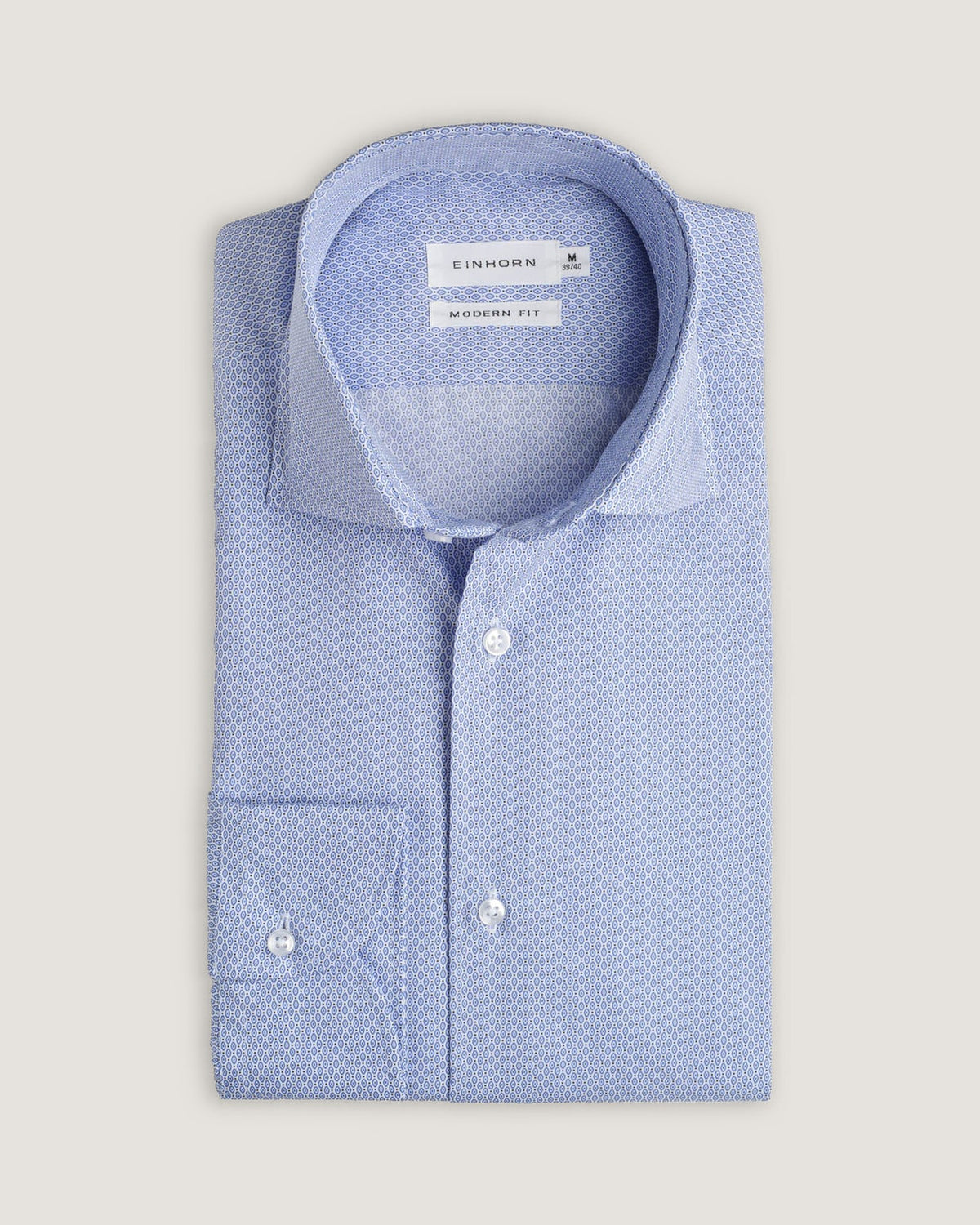 Hemd Modern Fit Gewaschen Blumenprint Blau/Weiss
