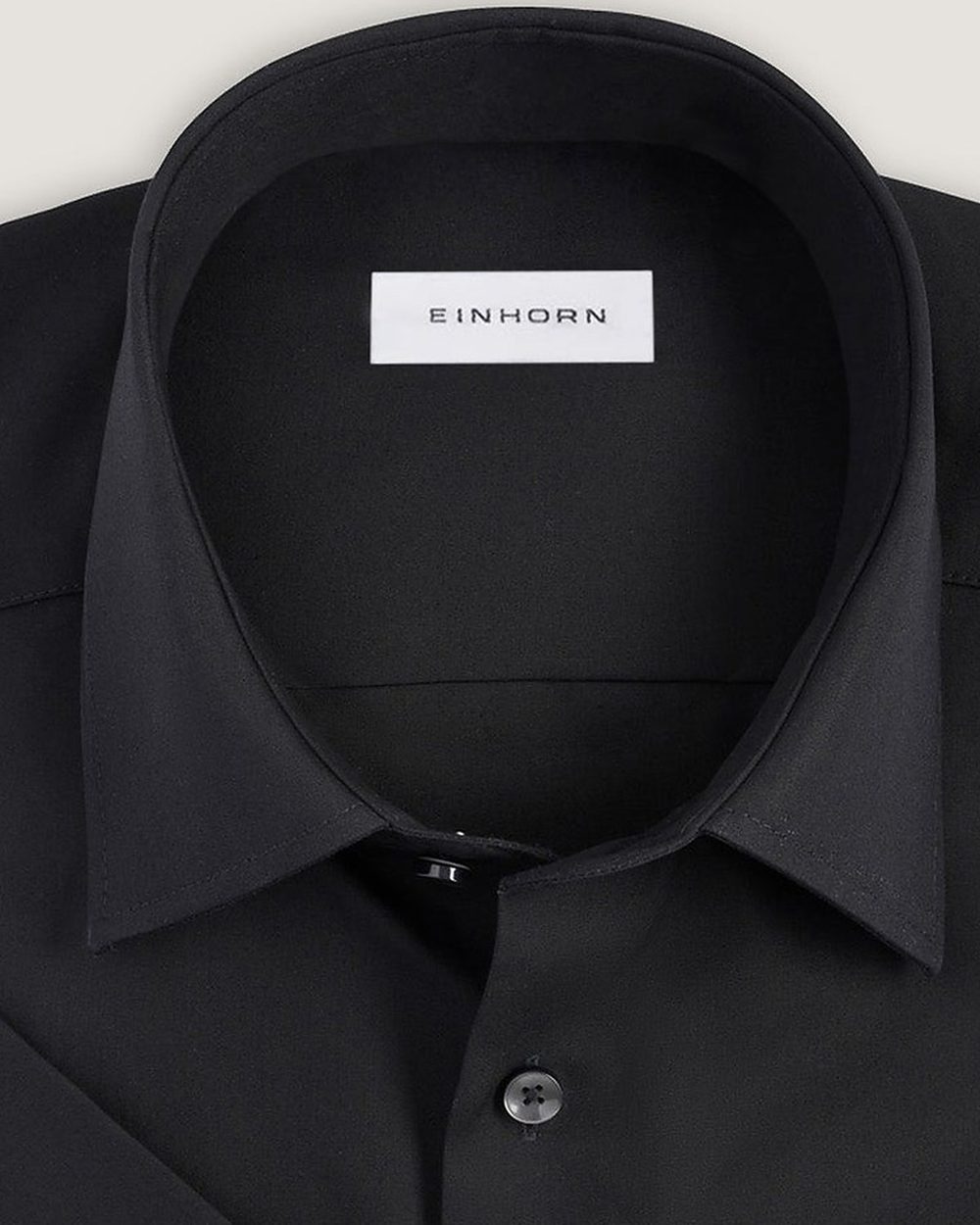 Kurzarmhemd Regular Fit Non Iron Schwarz, Detail Kragen