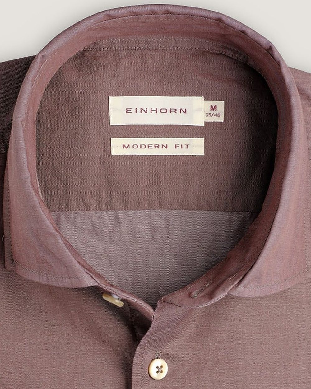 Hemd Modern Fit Twill Braun, Detail Kragen