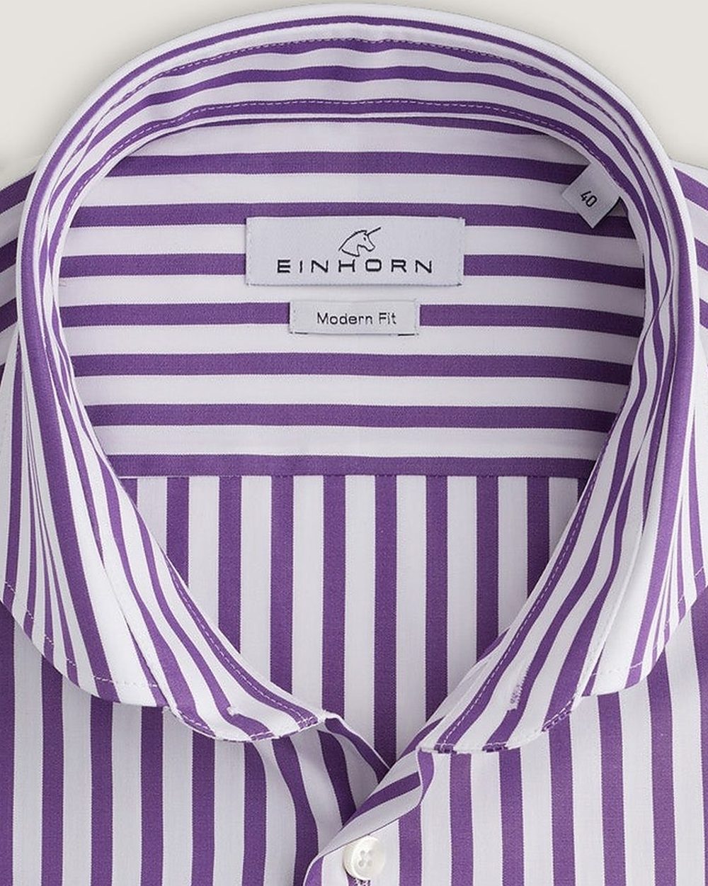 Hemd Modern Fit Easy Iron Lila Gestreift, Detail Kragen
