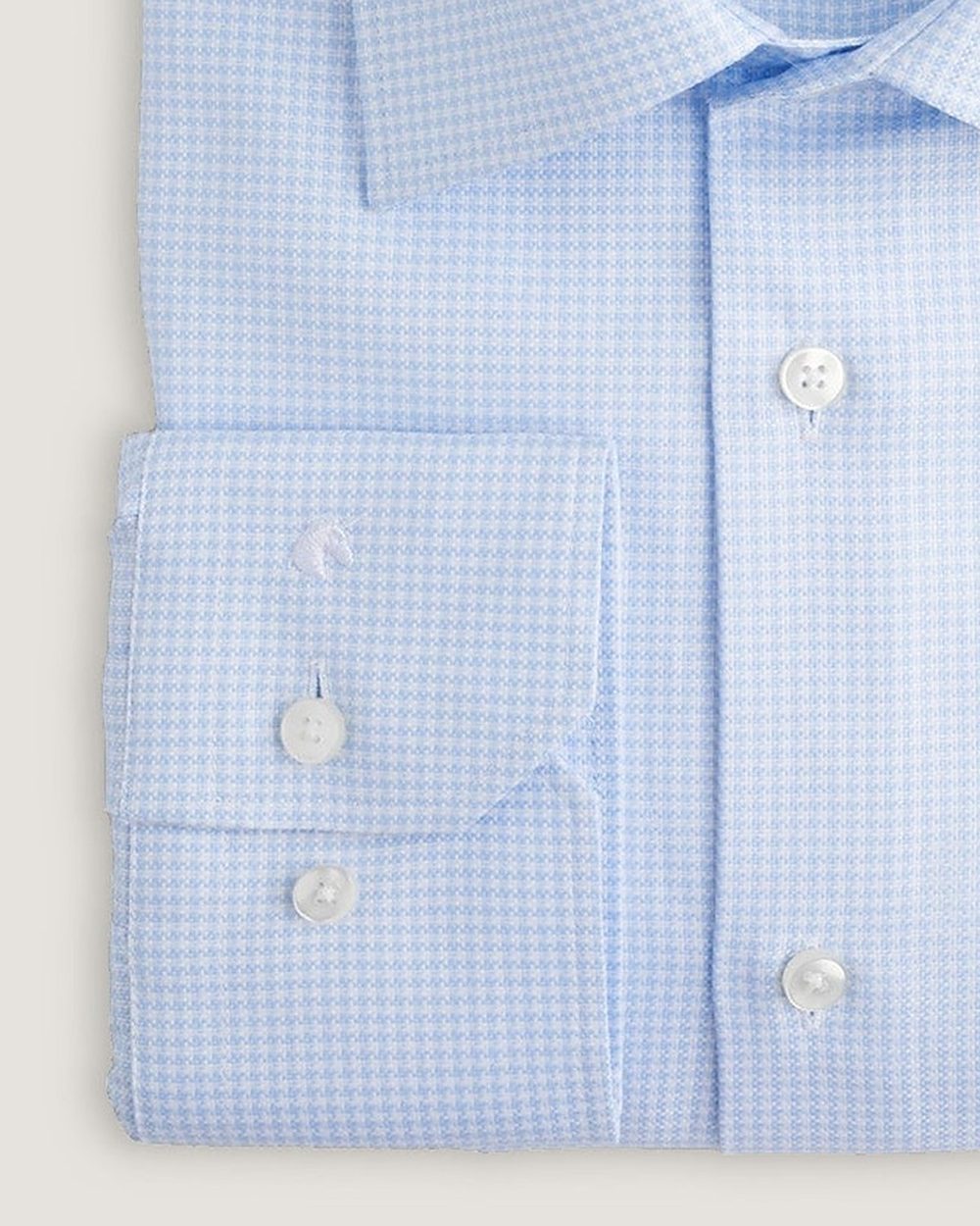 Oxfordhemd Modern Fit Hellblau, Detail Manschette und Stoff