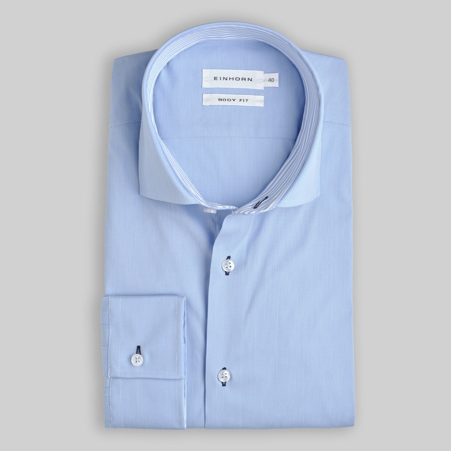 Herrenhimmelblaues Business-Hemd Modern Fit aus 100 % Baumwolle, bügelfrei, elegante Passform für Büro, Meetings und geschäftliche Anlässe – EINHORN