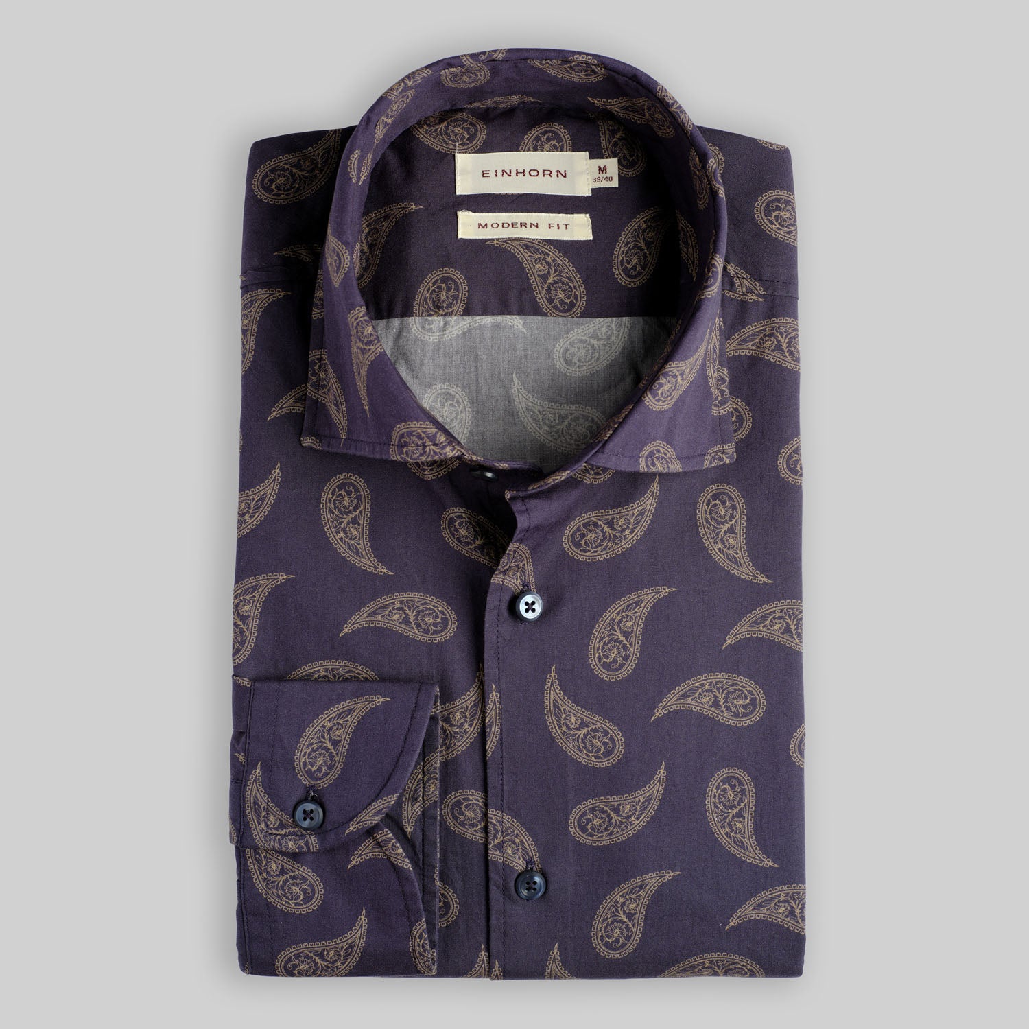 Hemd Modern Fit Print Paisley Blau