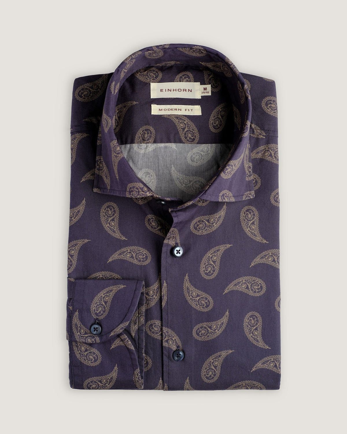 Hemd Modern Fit Print Paisley Blau