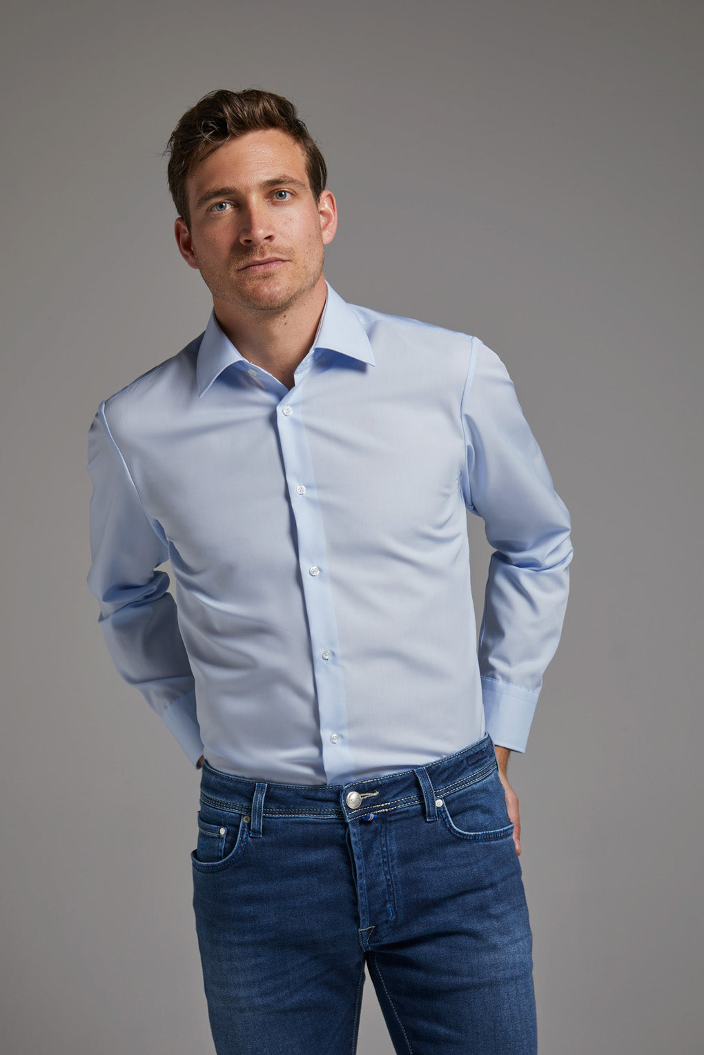 Hemd Body Fit Non Iron Hellblau