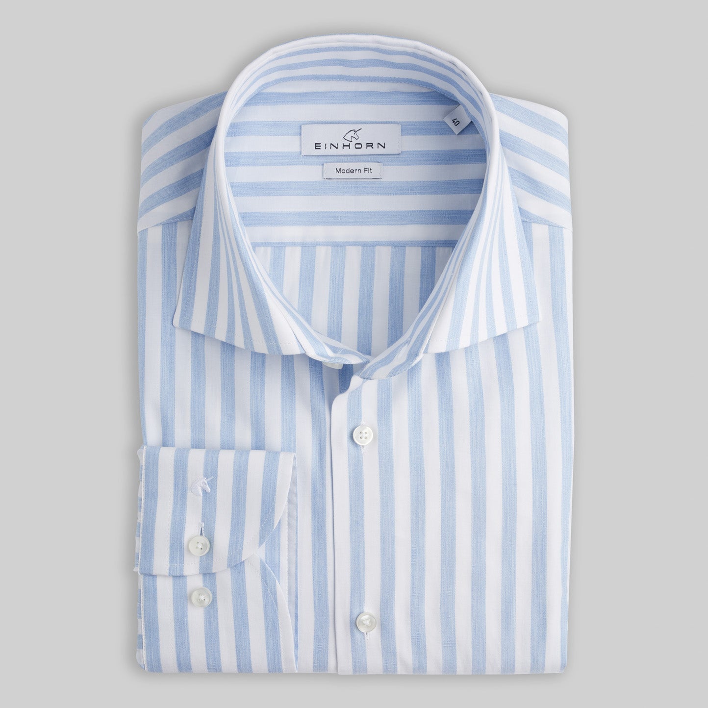 Casual Busines-Hemd Modern Fit Hellblau Gestreift